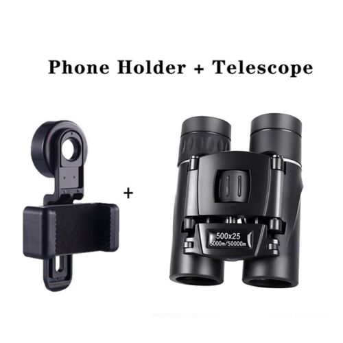500X25 / 300X25 Professional Folding Small Compact Lightweight Binoculars; Long Range Zoom Telescope With Storage Bag For Hiking Hunting Travel S