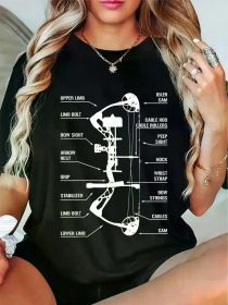Fashion Tshirt Anatomy of Archery Bow Hunting - Bowhunting T-Shirt (Color: Black, size: L)