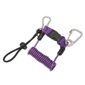 Diving Hook Rope Stainless Steel Flexible Anti Lost Diving Camera Rope Diving Reef Hook Spring Rope Purple (Color: PURPLE)