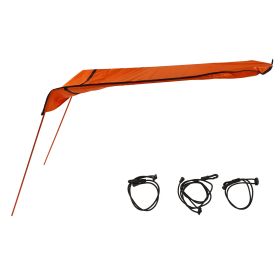 Kayak Sun Shade Canopy Waterproof Oxford Fabric Foldable Easy to Install Portable Kayak Sunshade Awning for Boat Canoe Orange (Color: Orange)